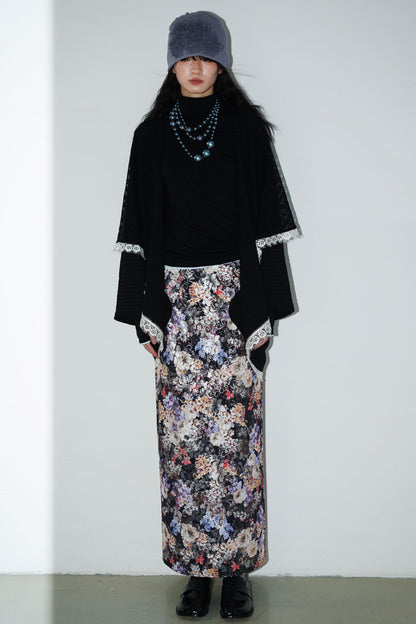 Vintage Paneled Lace Cropped Cardigan Coat