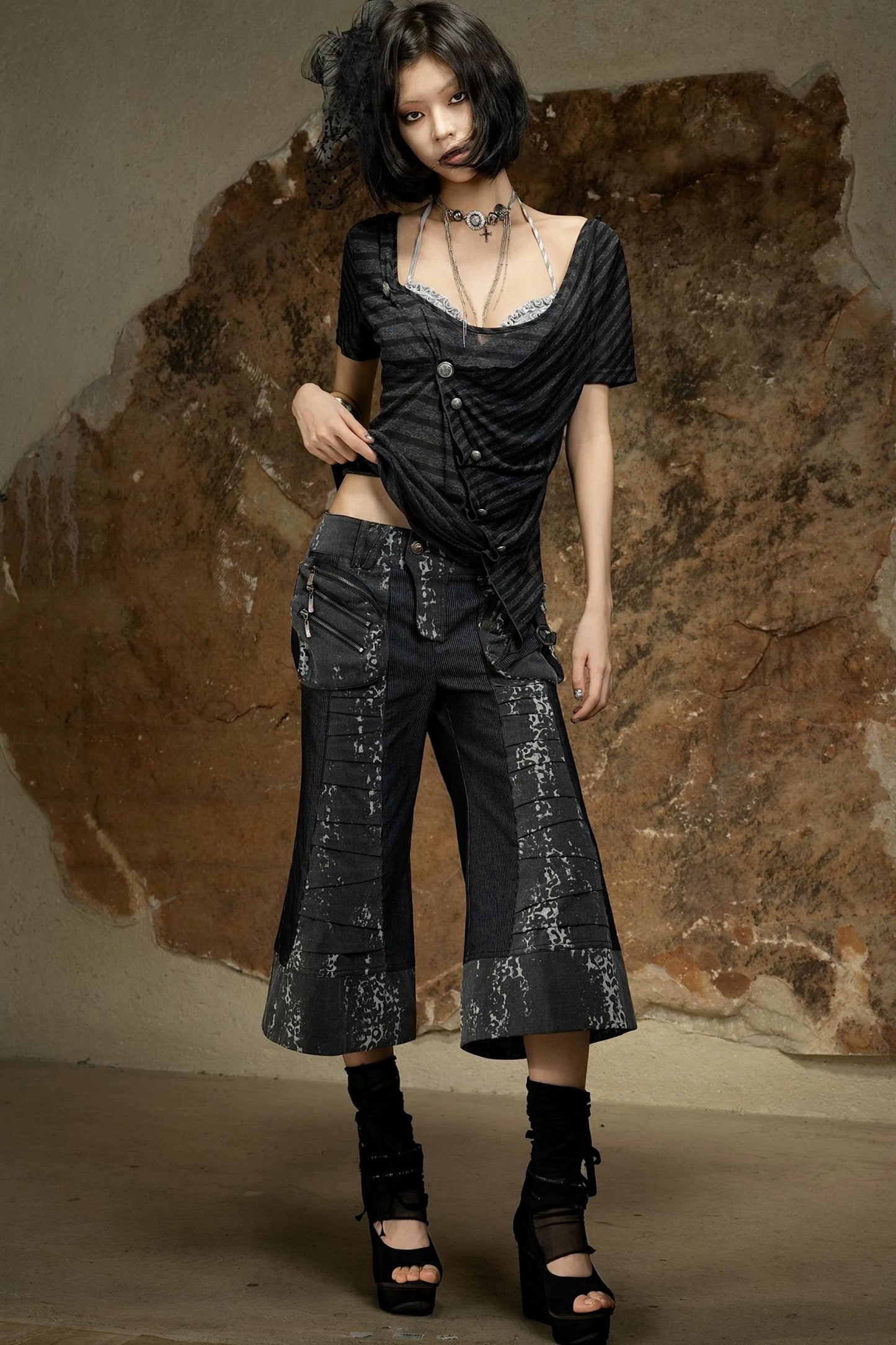 Punk Dark Flared Pants