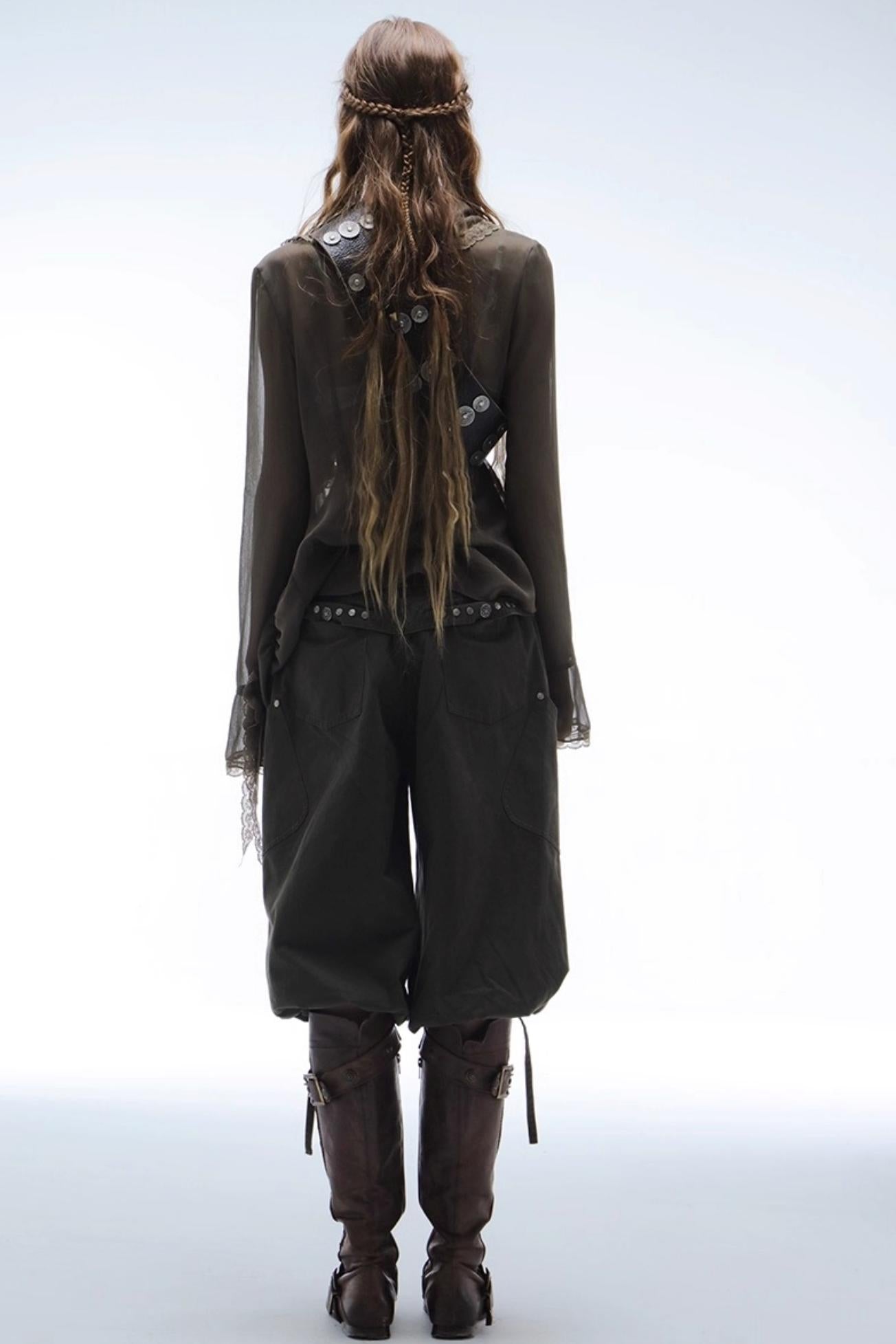 Ruffled Chiffon Yarn Shirt