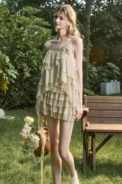 Soft Lace Top With Skirt Set-Up