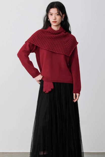 Berry Red Knitted Vest Sweater