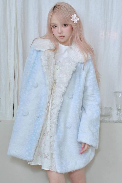 Fawn Print Rabbit Fur Coat