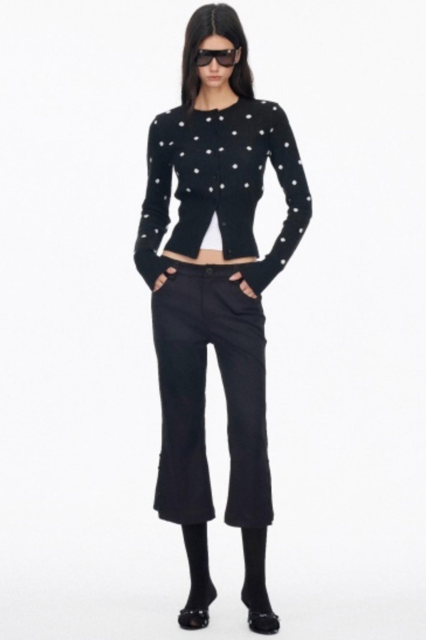 Vintage Polka Dot Slimming Cardigan