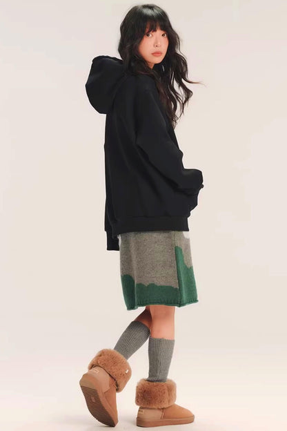 Color-Block Embroidered Hoodie