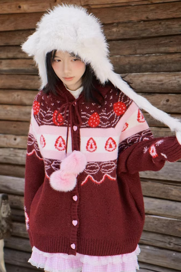 Strawberry Fair Isle Cardigan