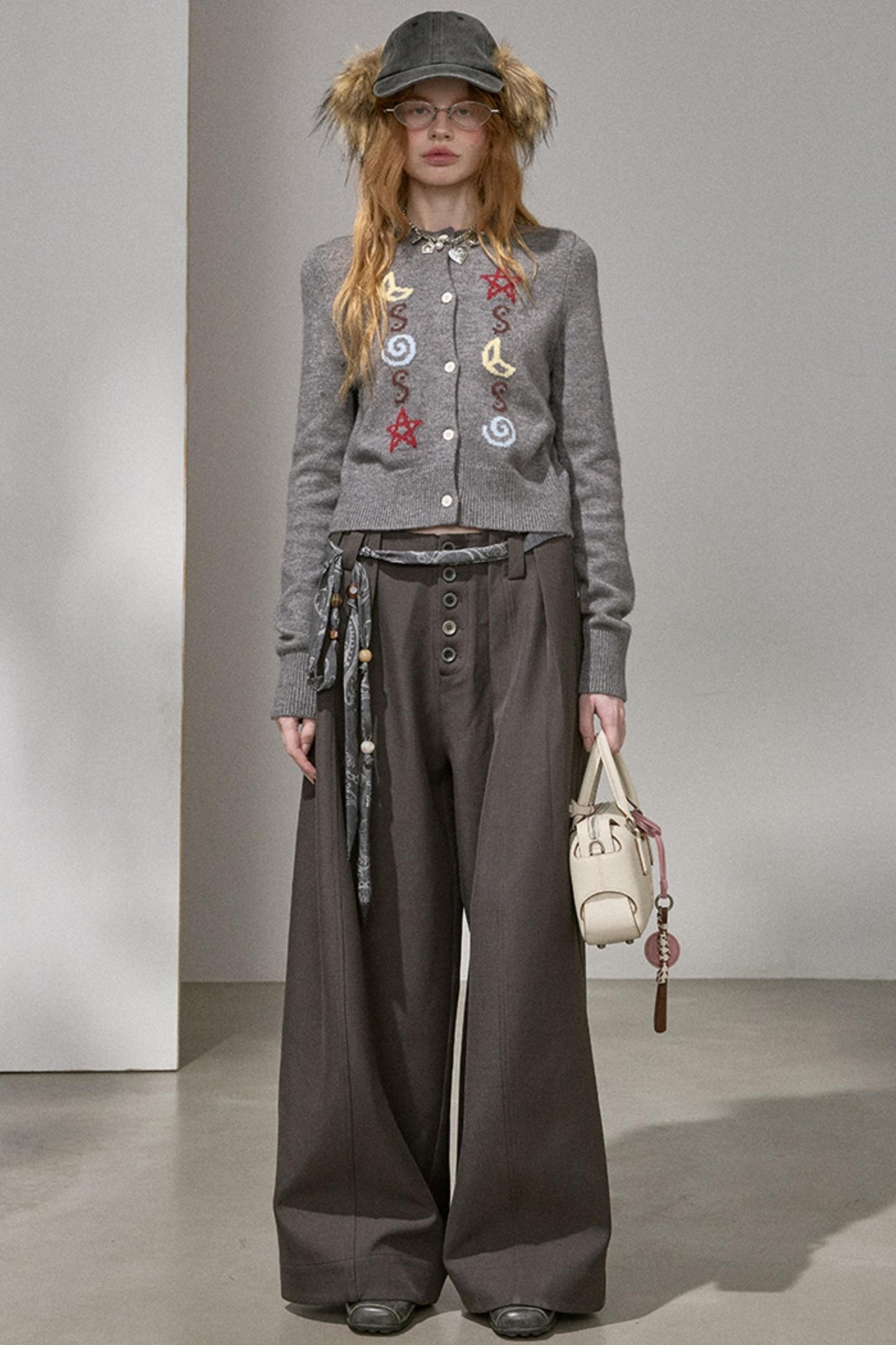 Button Pleated Cargo Pants