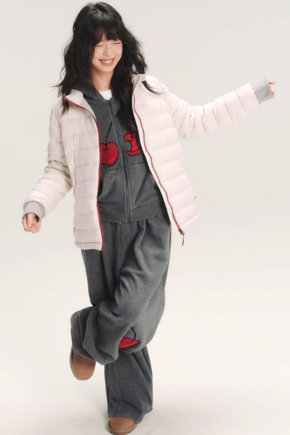 Hand-Painted Cherry Hooded Jacket