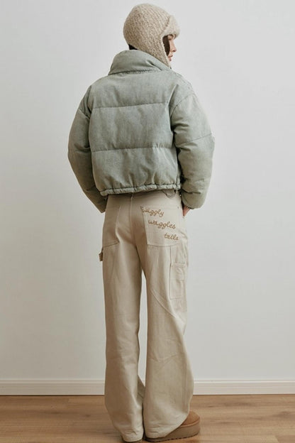 Embroidered Airy Drapey Pants