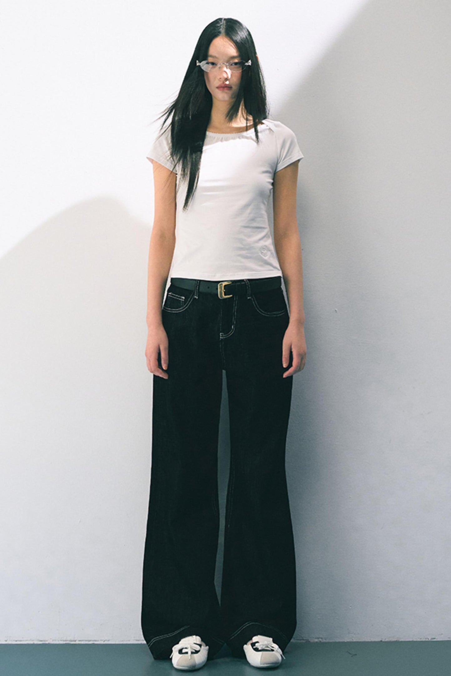 Original Cow Color Wide Leg Jeans