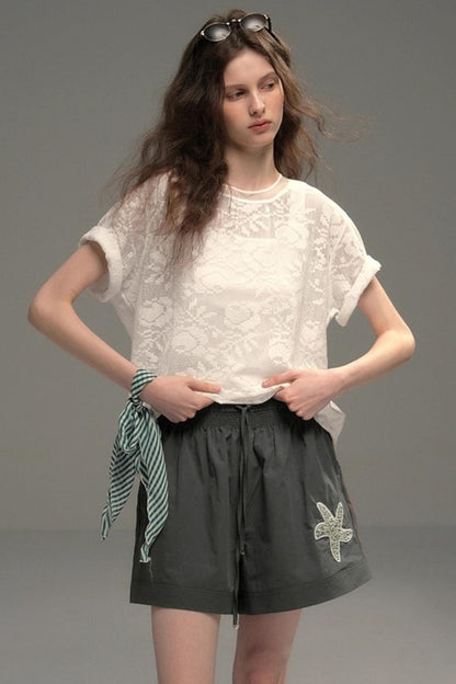 Starfish Casual Wide Drawstring Shorts