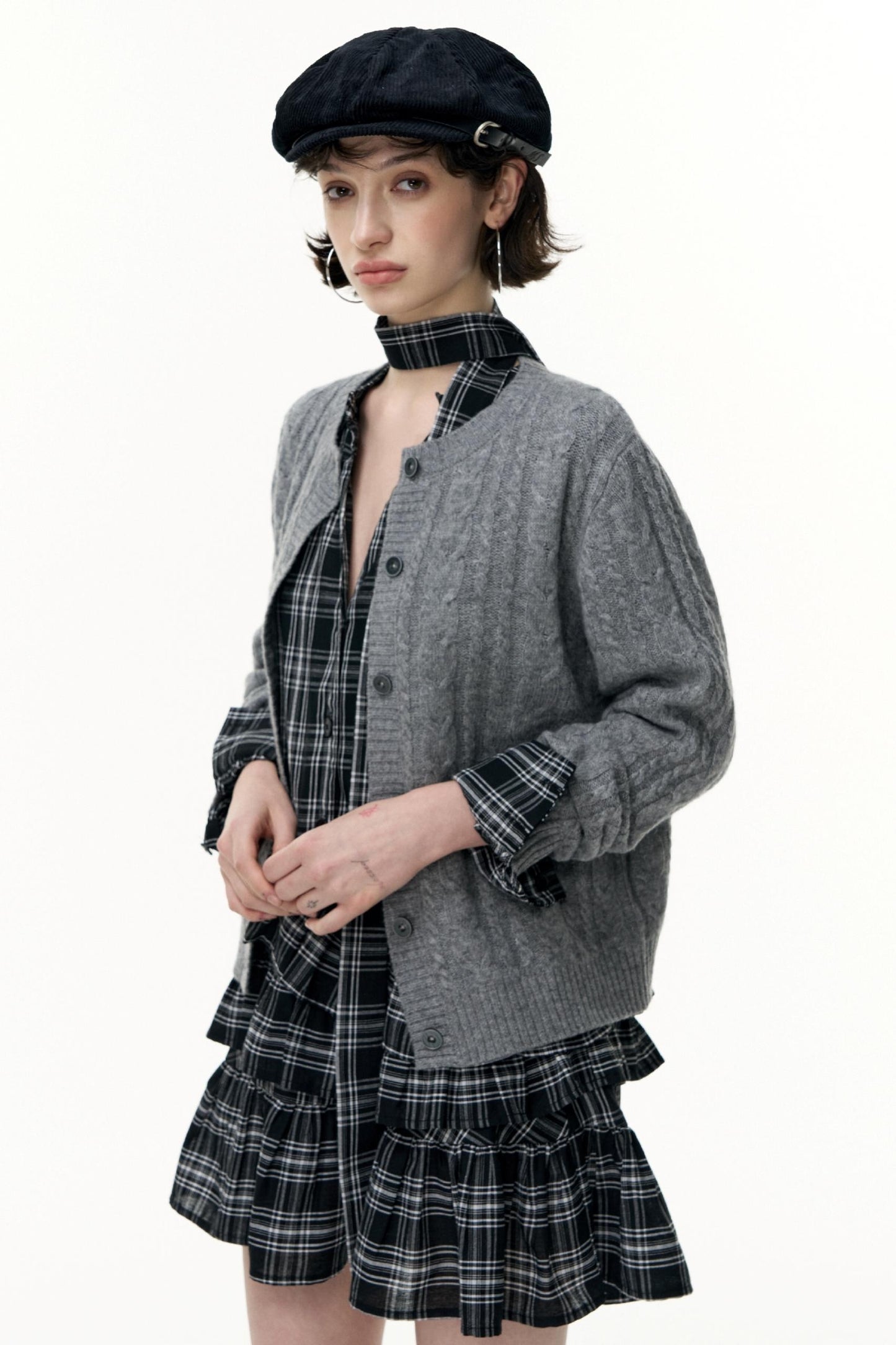 Salt Tea Plaid Shirt Dress