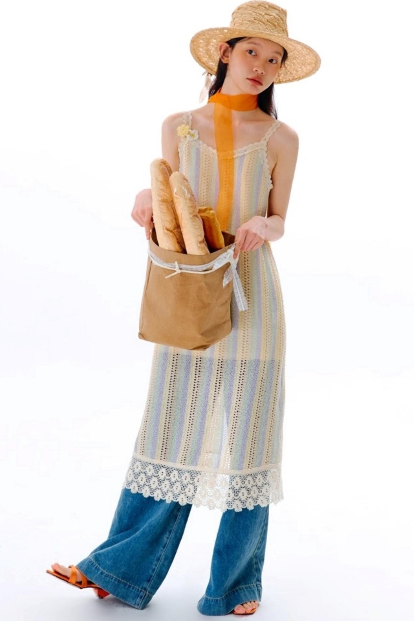 Rainbow Bohemian Hand Hook Flower Dress