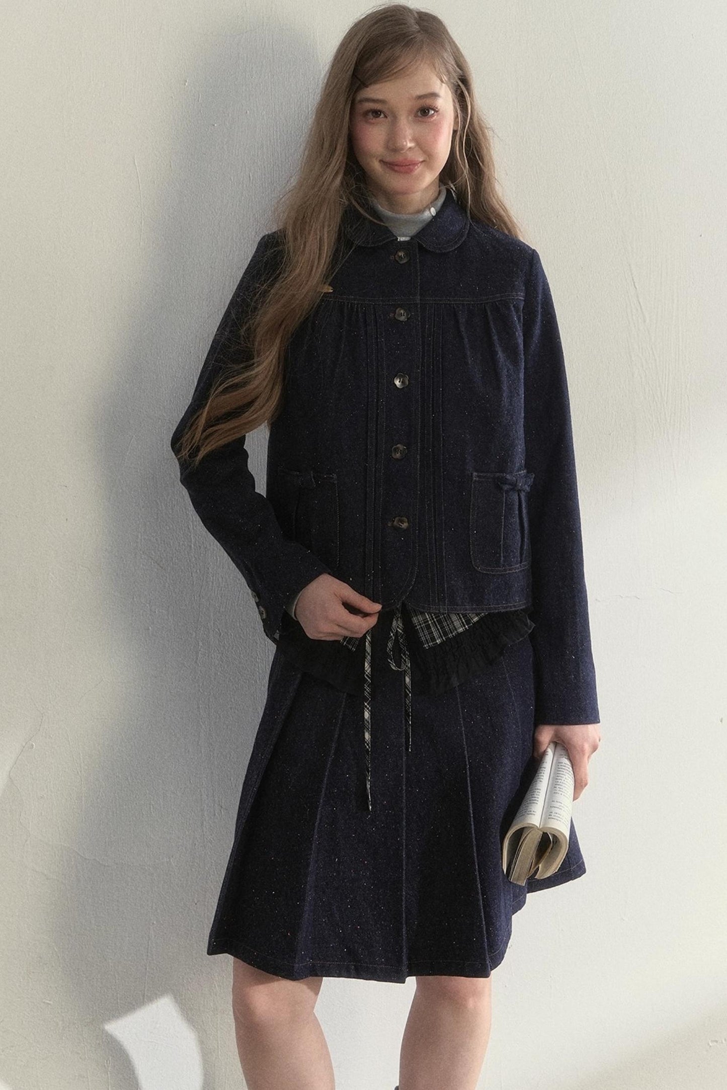 Retro Dot Denim Jacket Set-Up