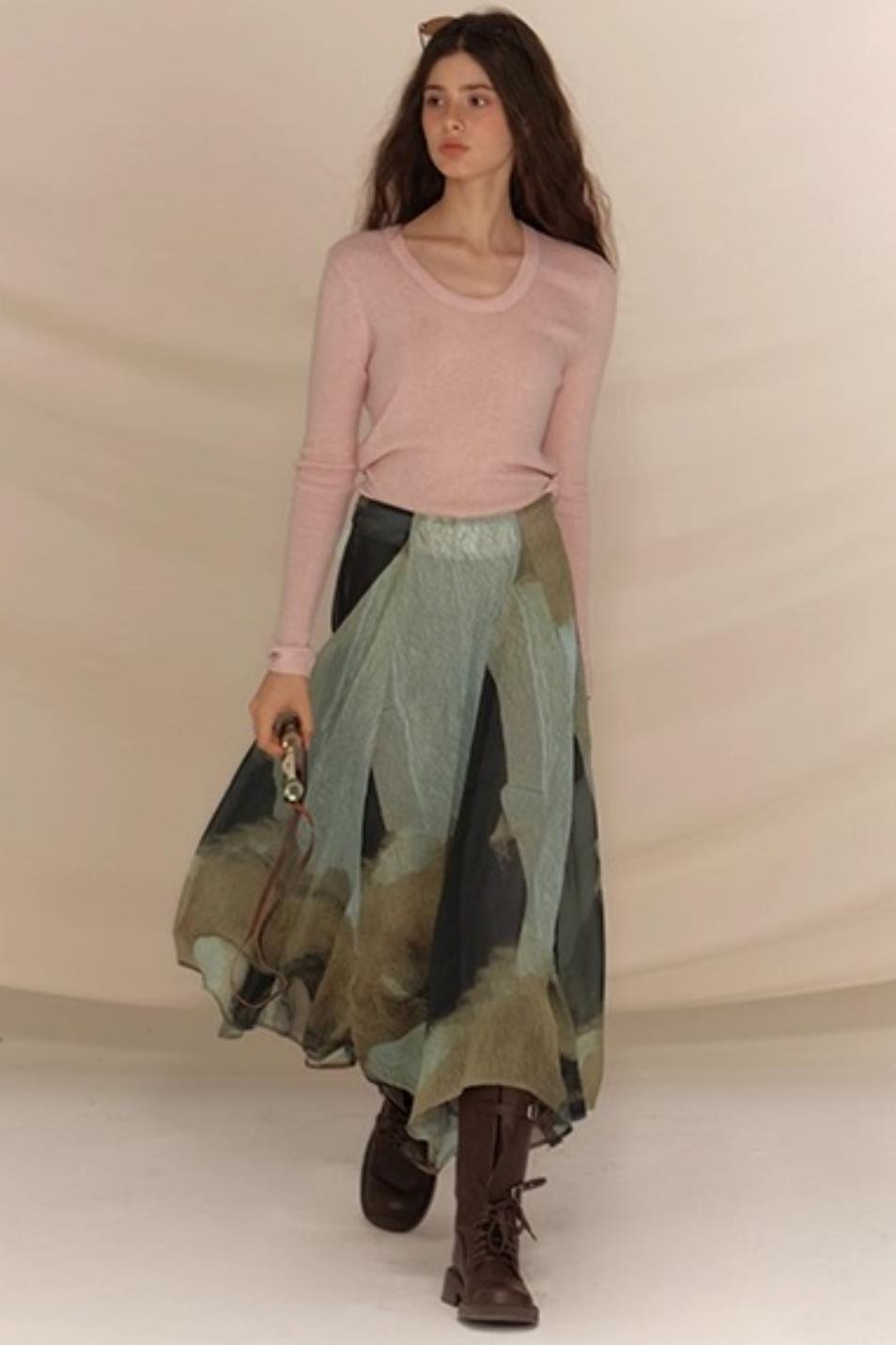 Versatile U-Neck Knitted Base Layer Top