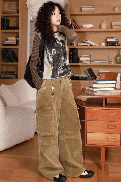 Retro Corduroy Cargo Pants