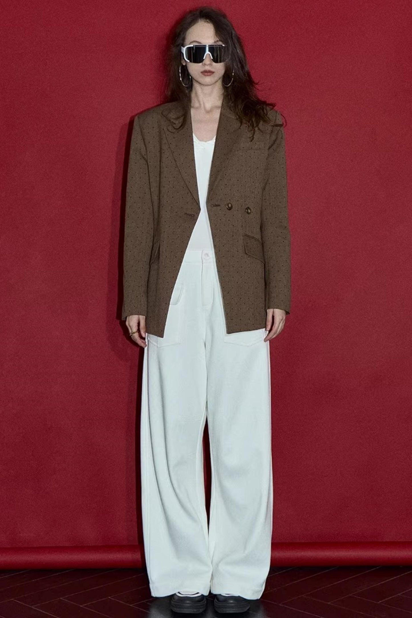 Brown Red Polka Dot Jacket