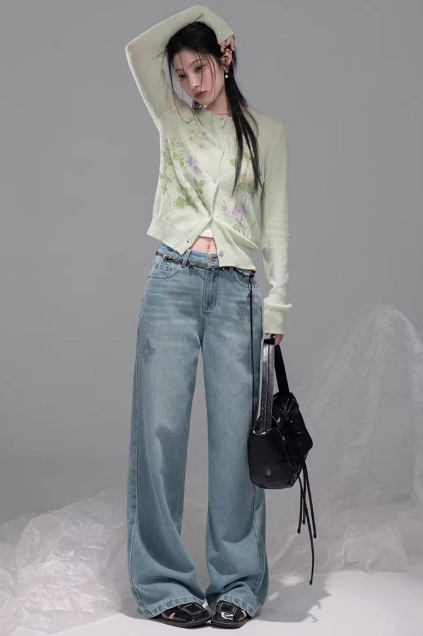 Meersalzblaue Lyocell-Jeans