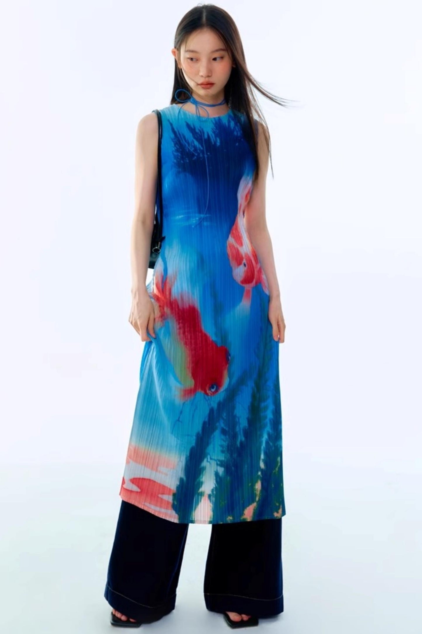 Vintage Goldfish Print Dress