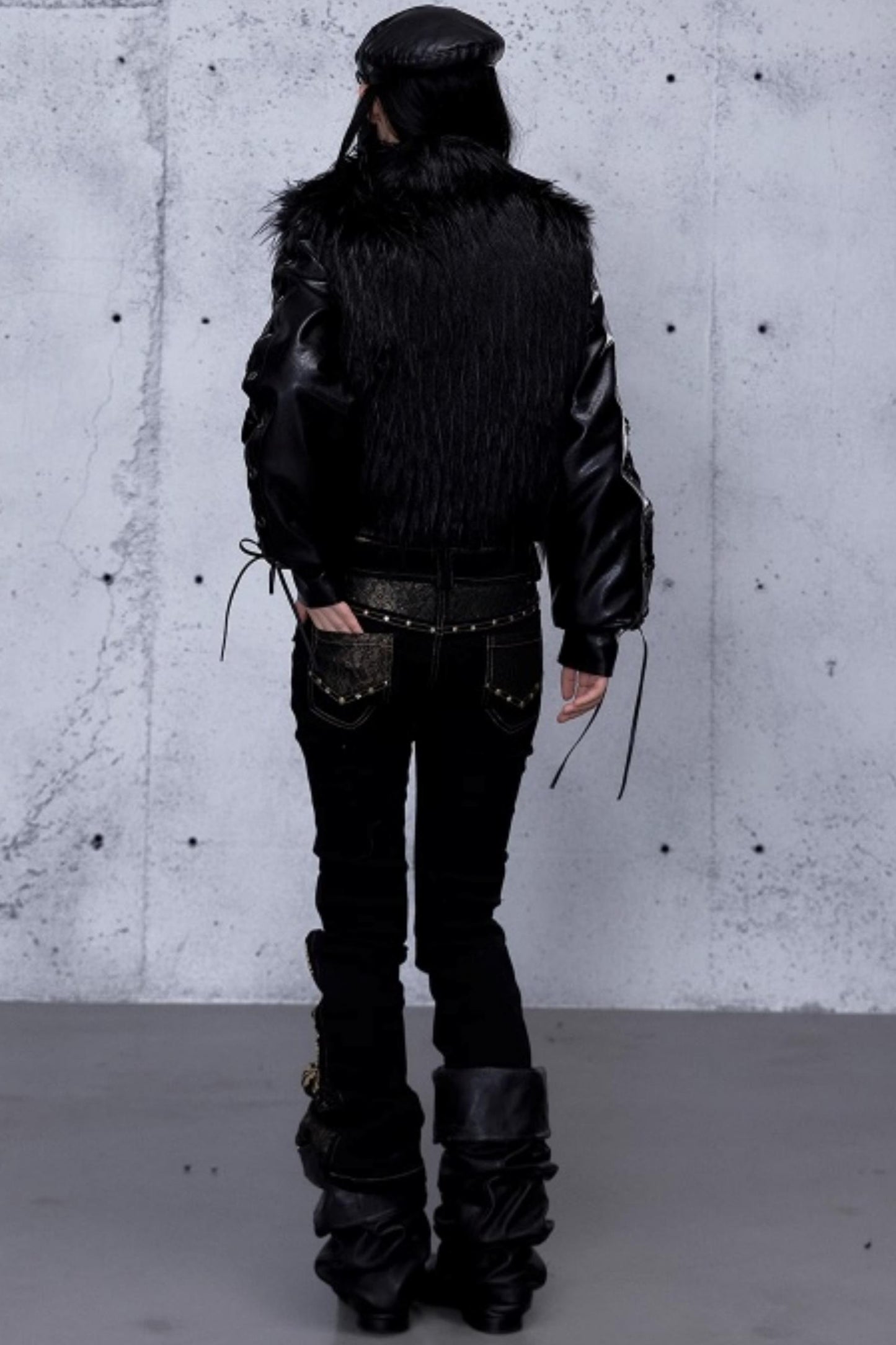 Retro Gold Foil Denim Pants