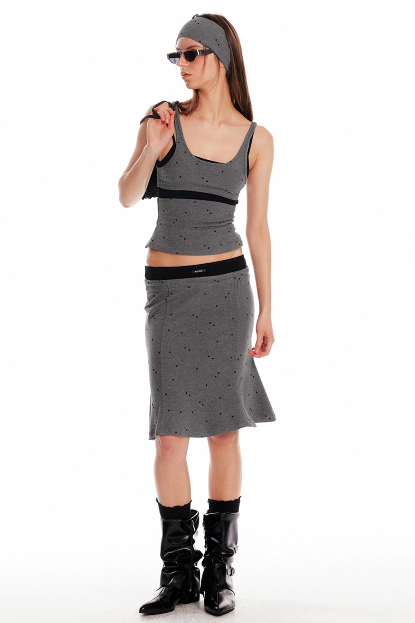 Summer Knit Suspender Skirt Set-Up