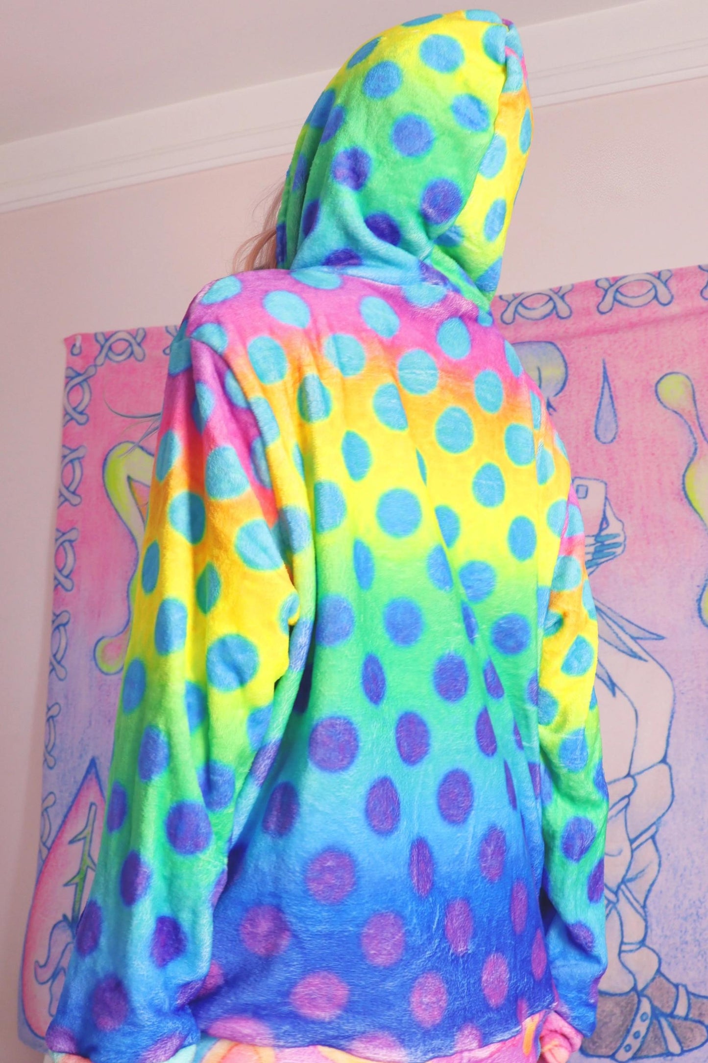 Colourful Polka Dot Hooded Sweatshirt