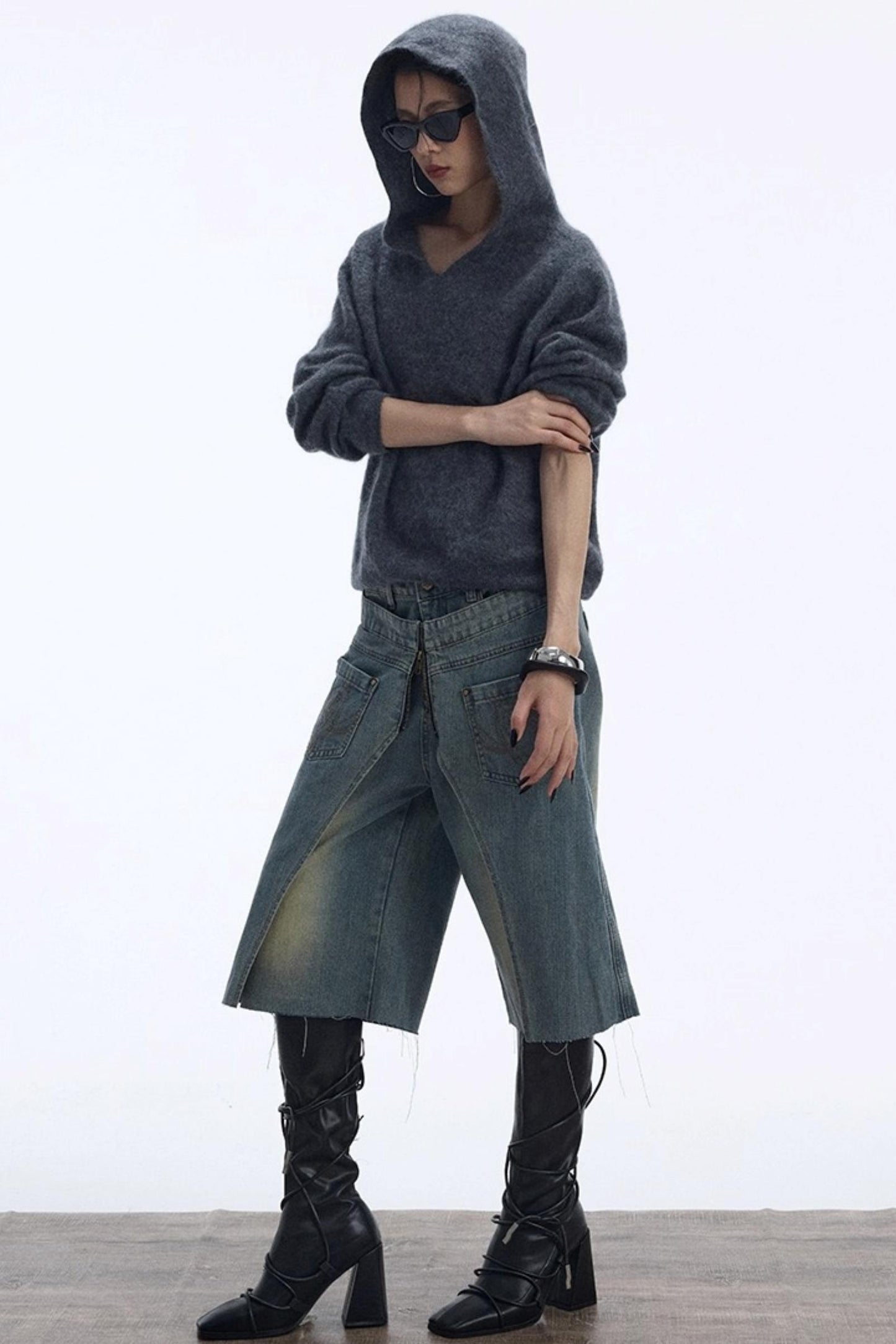 Distressed Denim Shorts