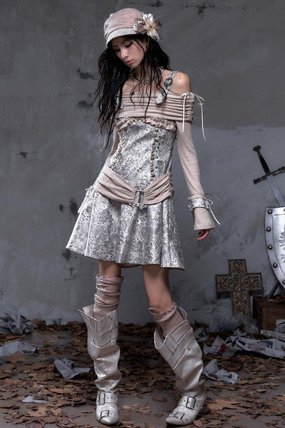 Retro Punk Patchwork Knit Dress