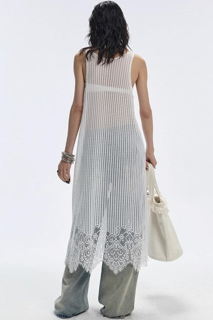 Lace Hem Layered Dress