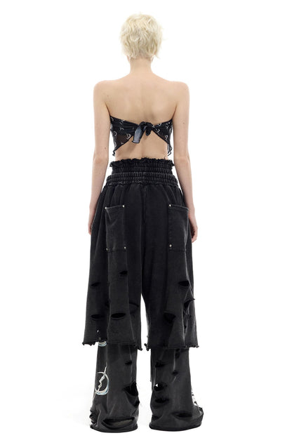 Moon Distressed Shorts