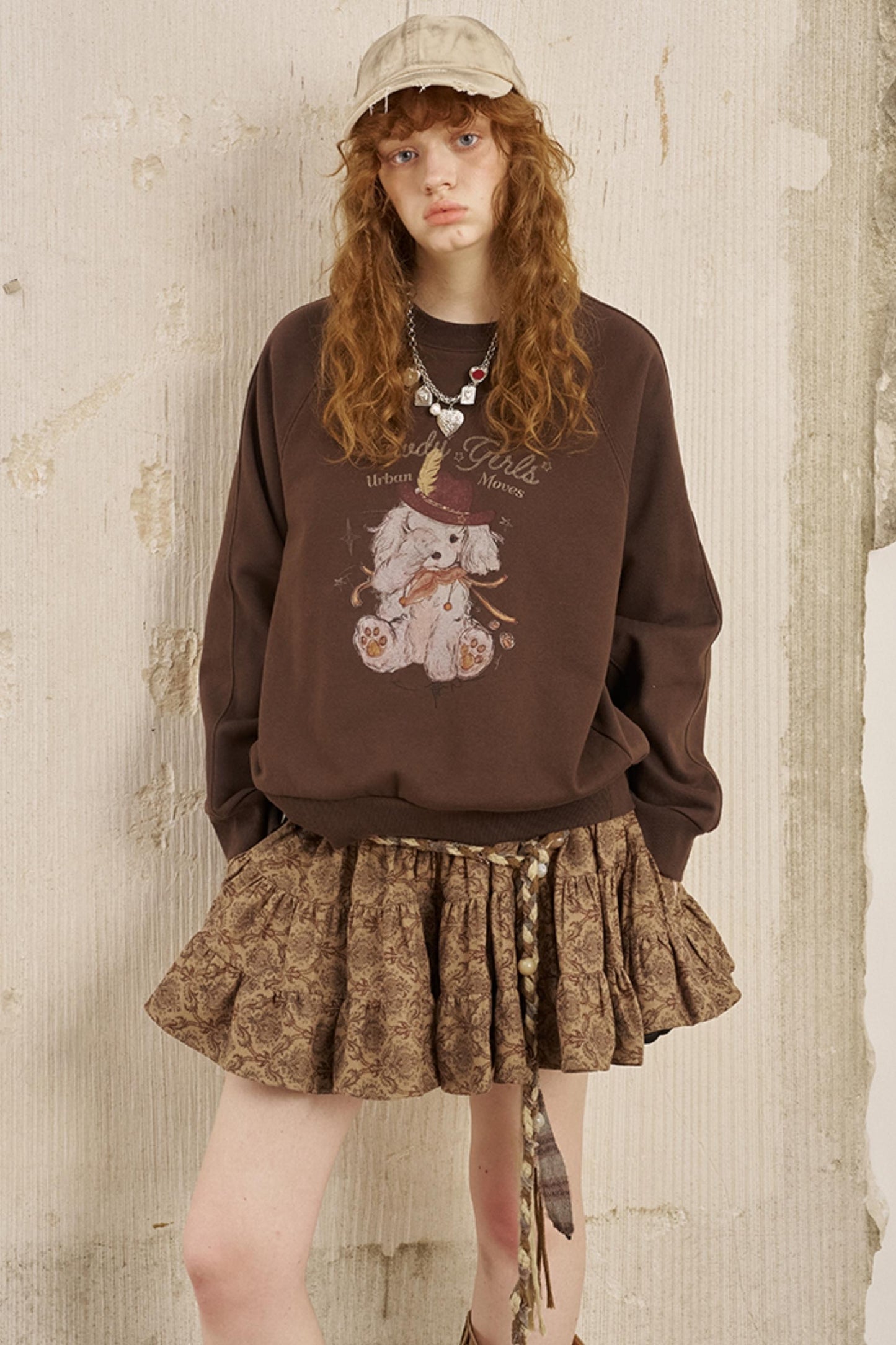 Wave 빈티지 퍼피 A라인 스커트