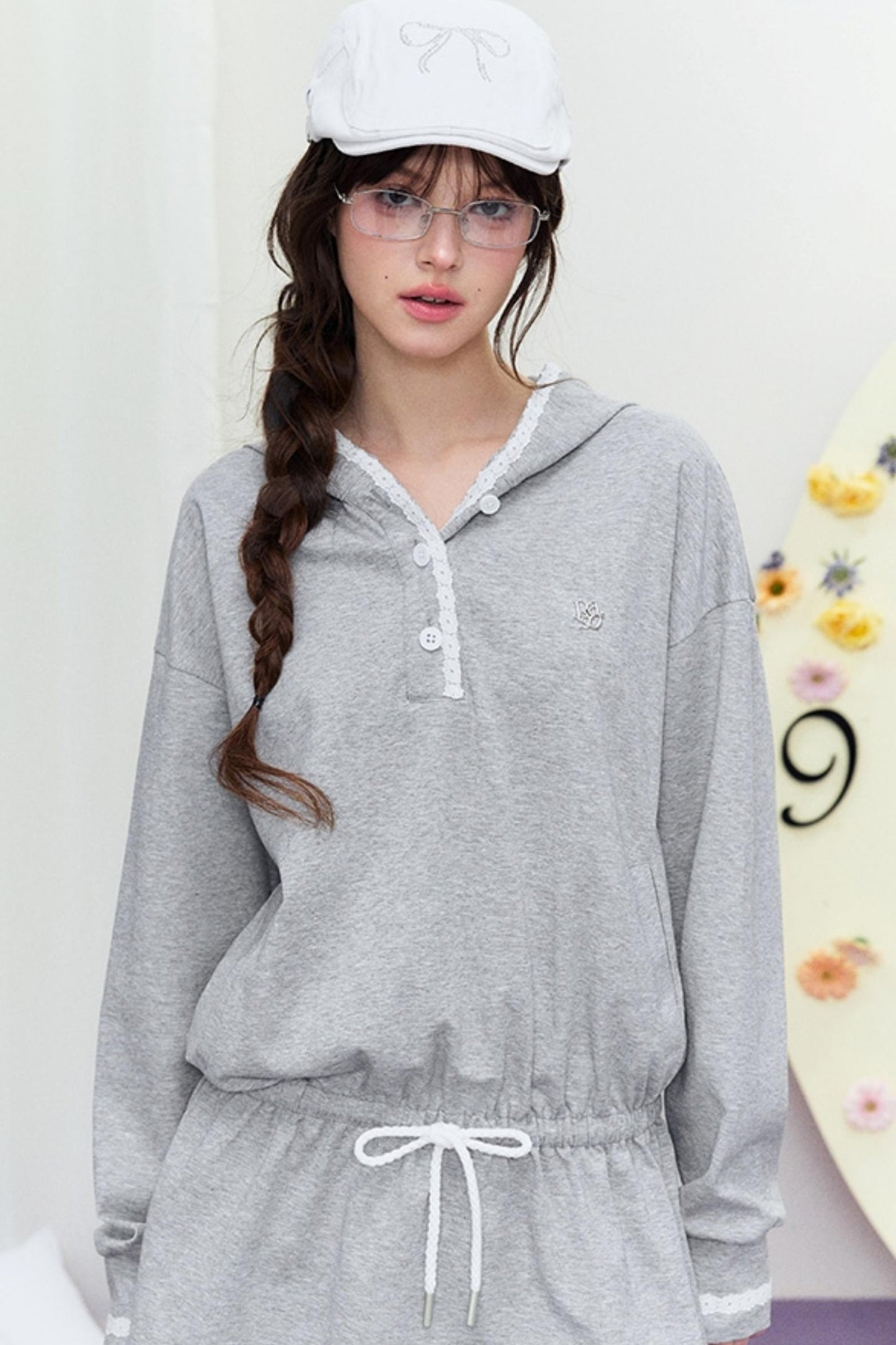 Drape Hoodie Sweater Dress