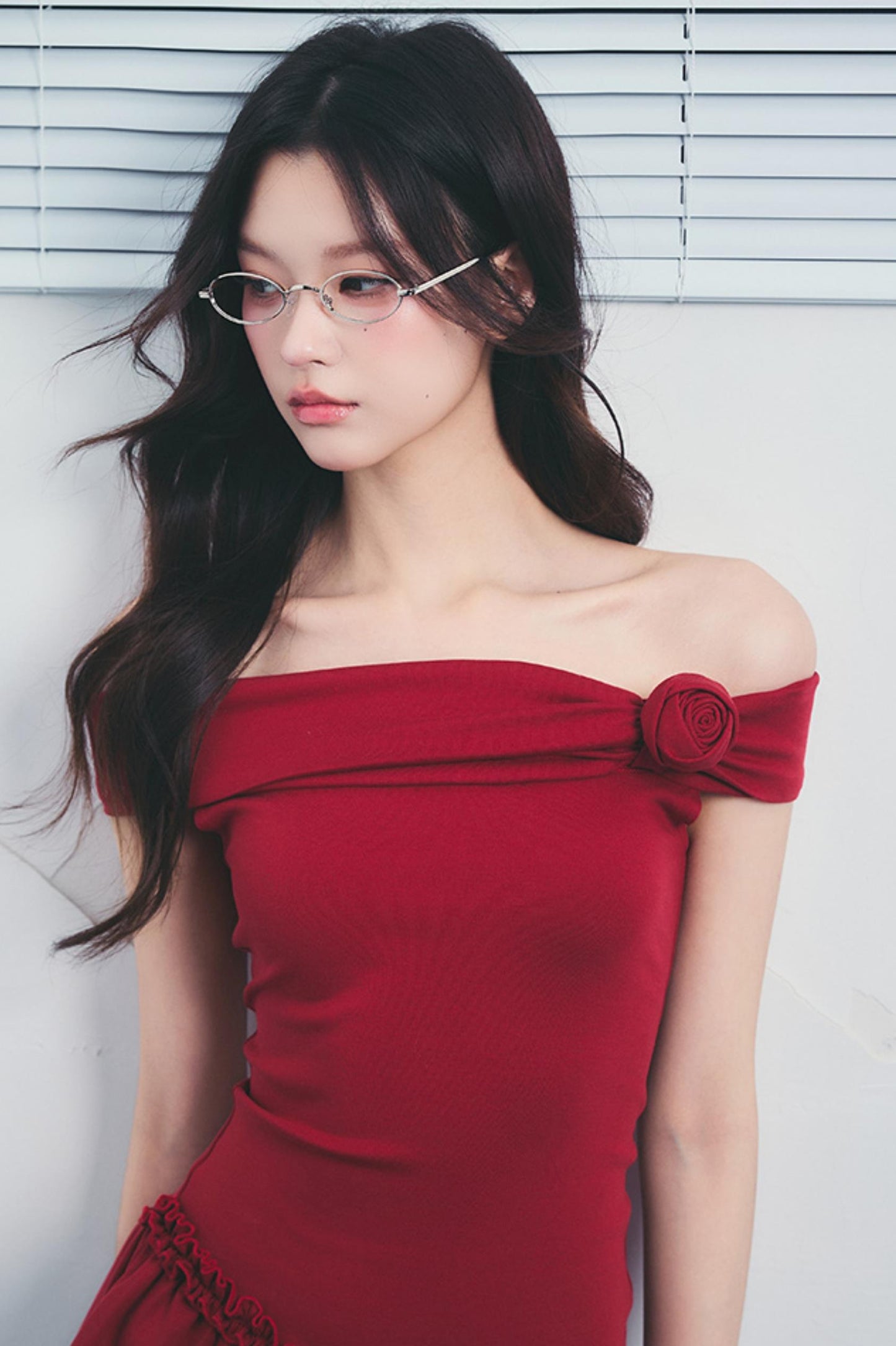 Pink One-Shoulder Drawstring Dress