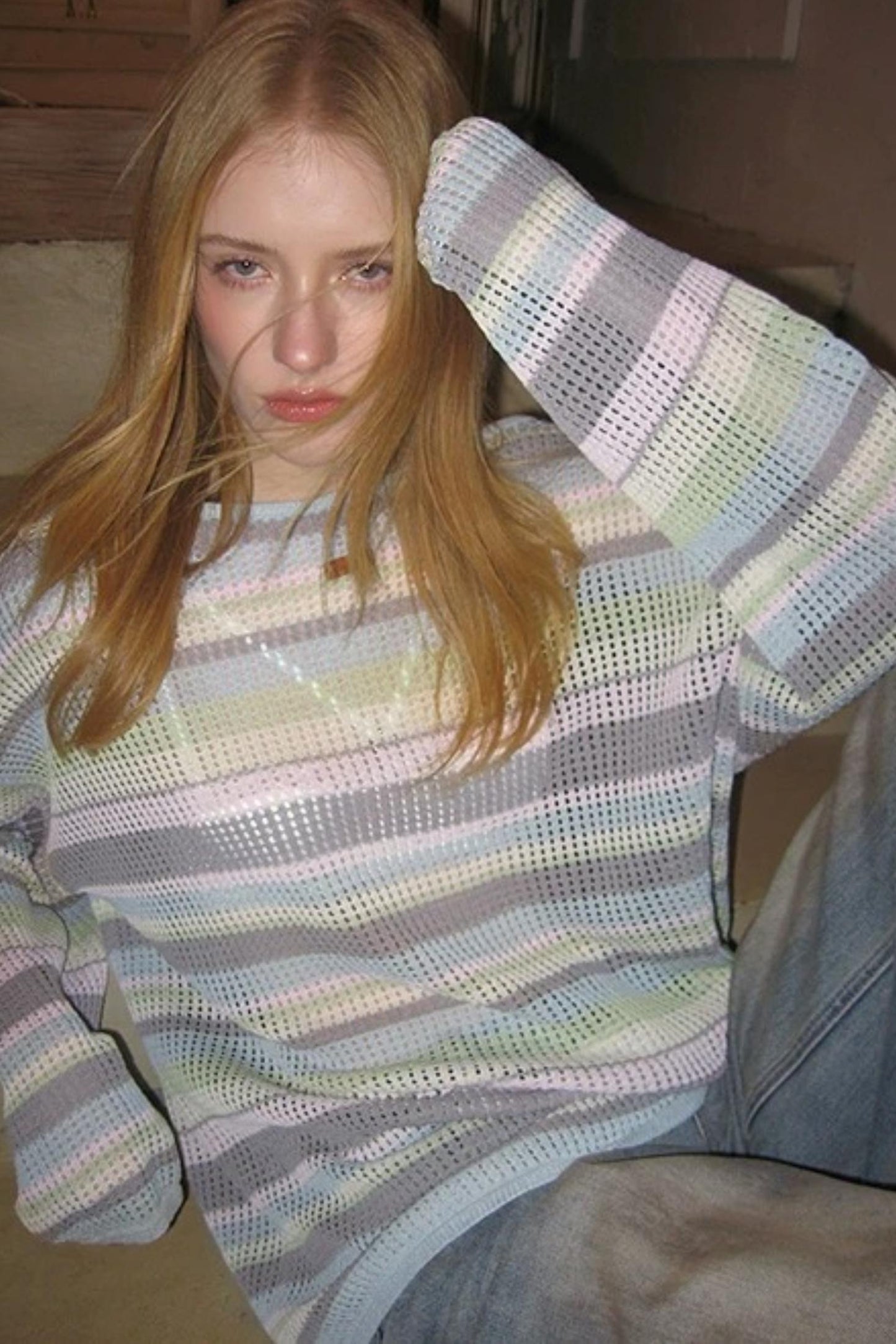 Rainbow Waves Knit Sweater