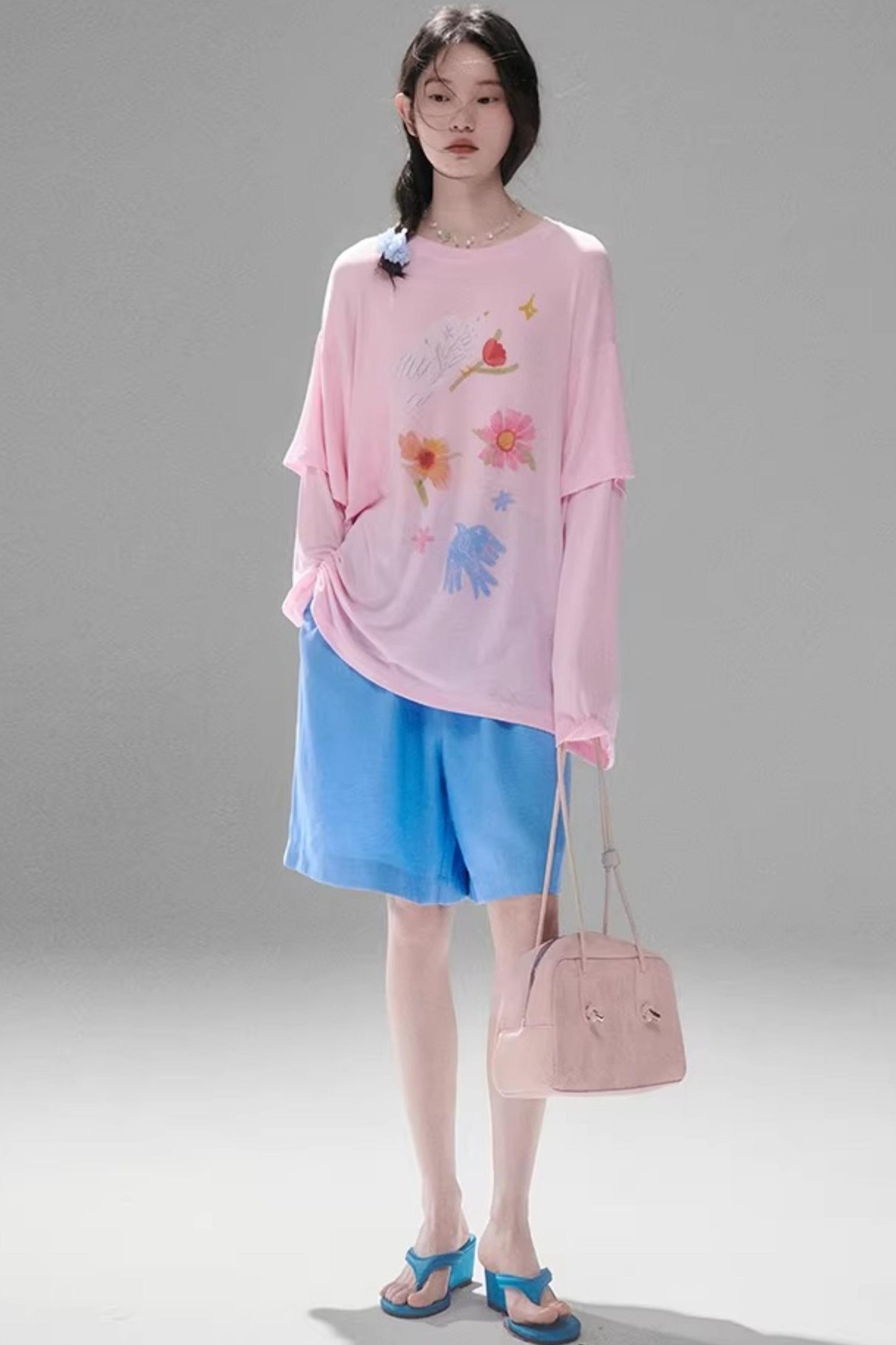 Bird and Floral Tencel Blouse