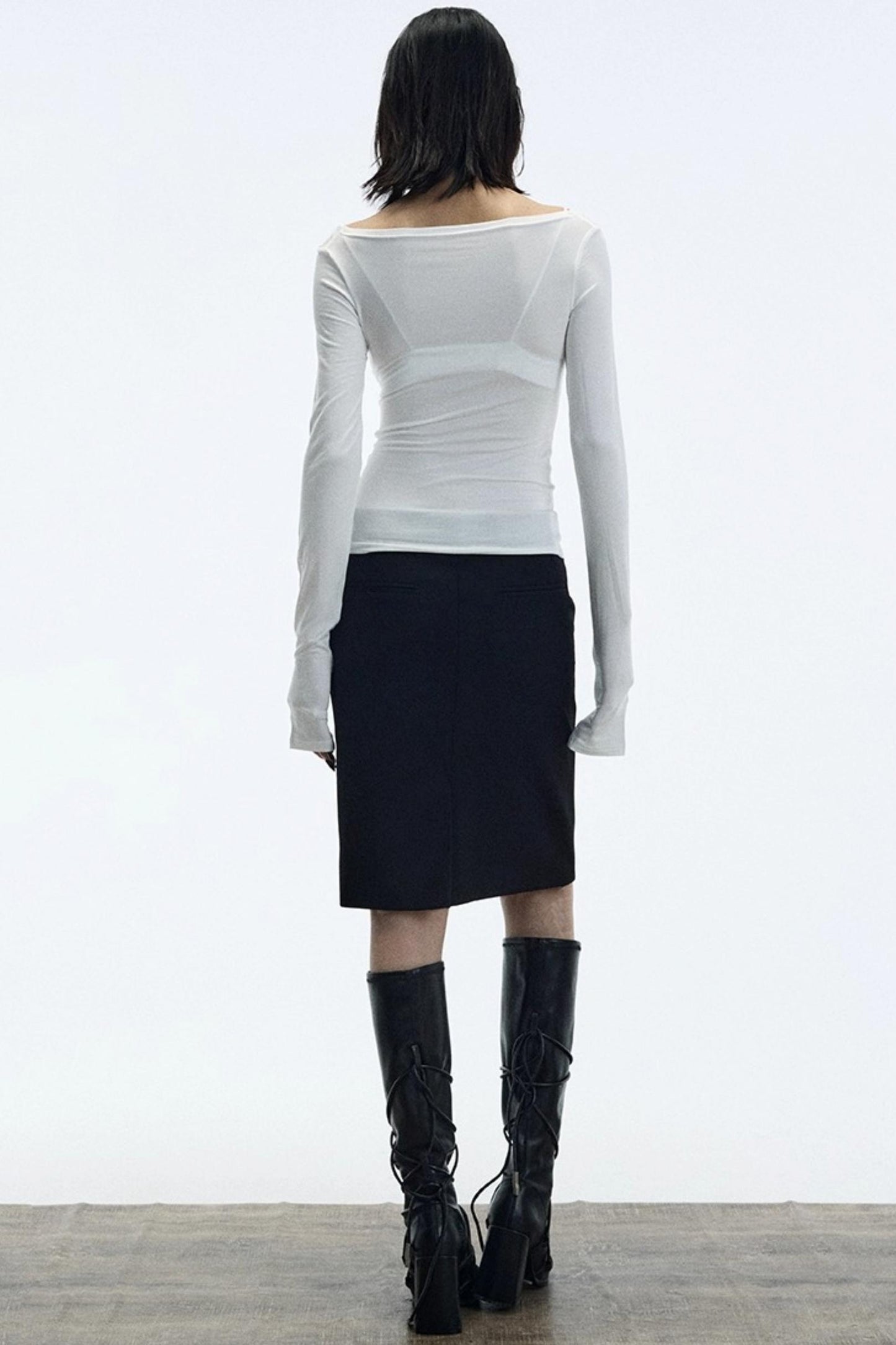 Minimalist Straight Suit Skirt