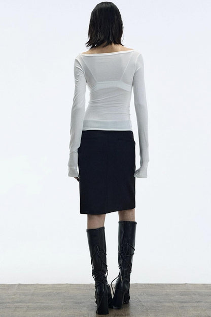 Minimalist Straight Suit Skirt