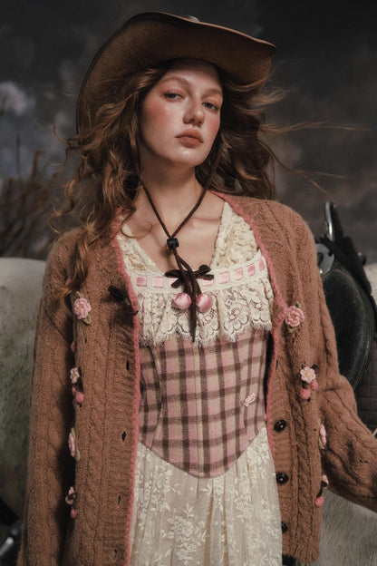 Sweet Plaid Corset Top Set-Up