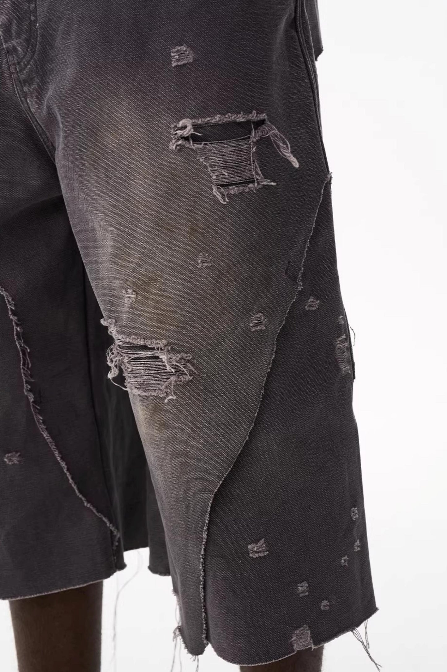 Double-Layer Distressed Shorts
