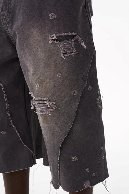 Double-Layer Distressed Shorts