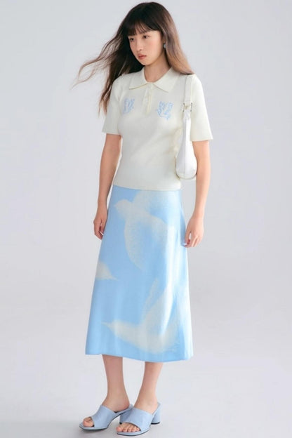 Asuka Love Poems Embroidery Polo Shirt