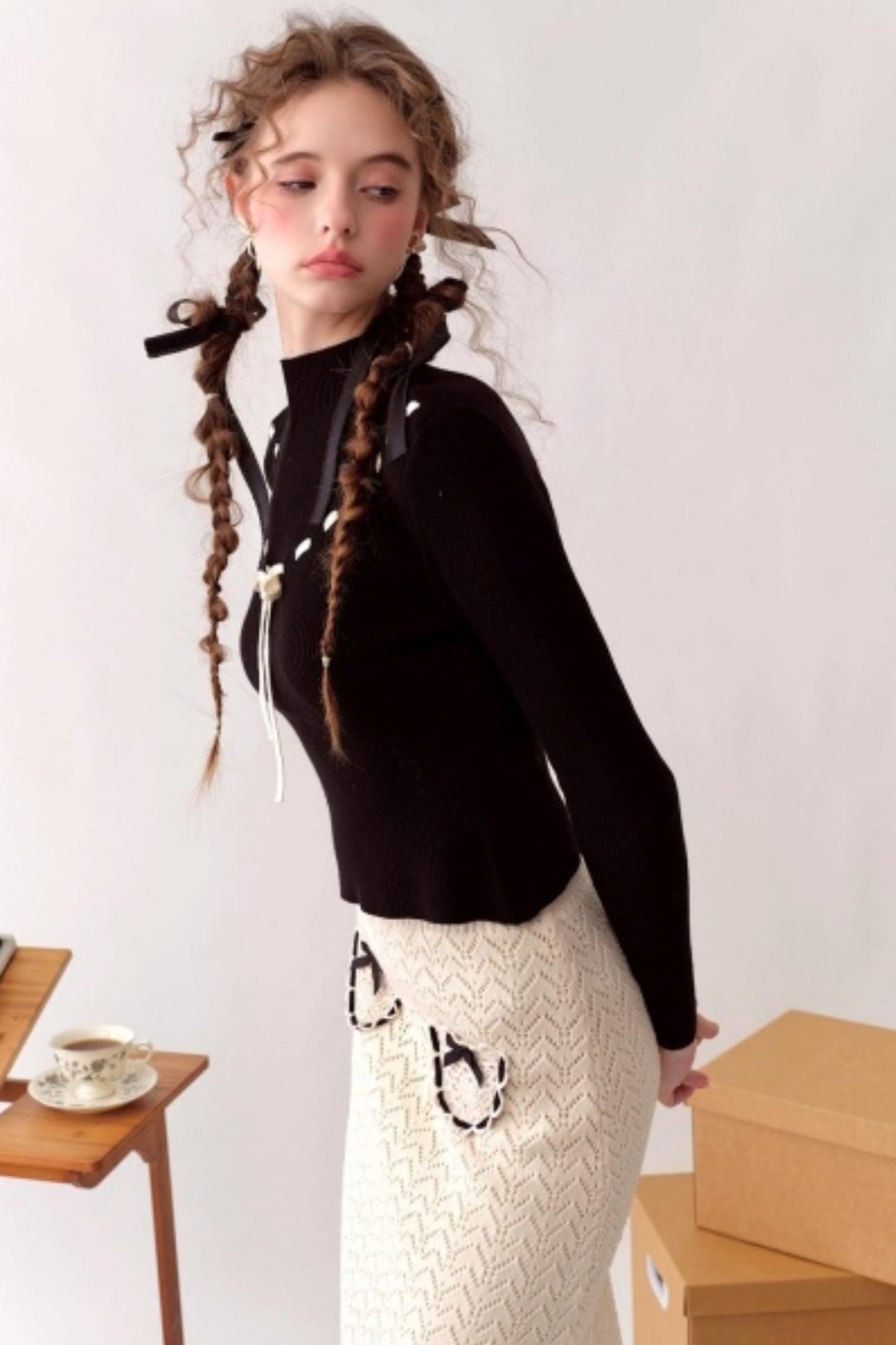 Lacemade Knit Sweater Skirt Set