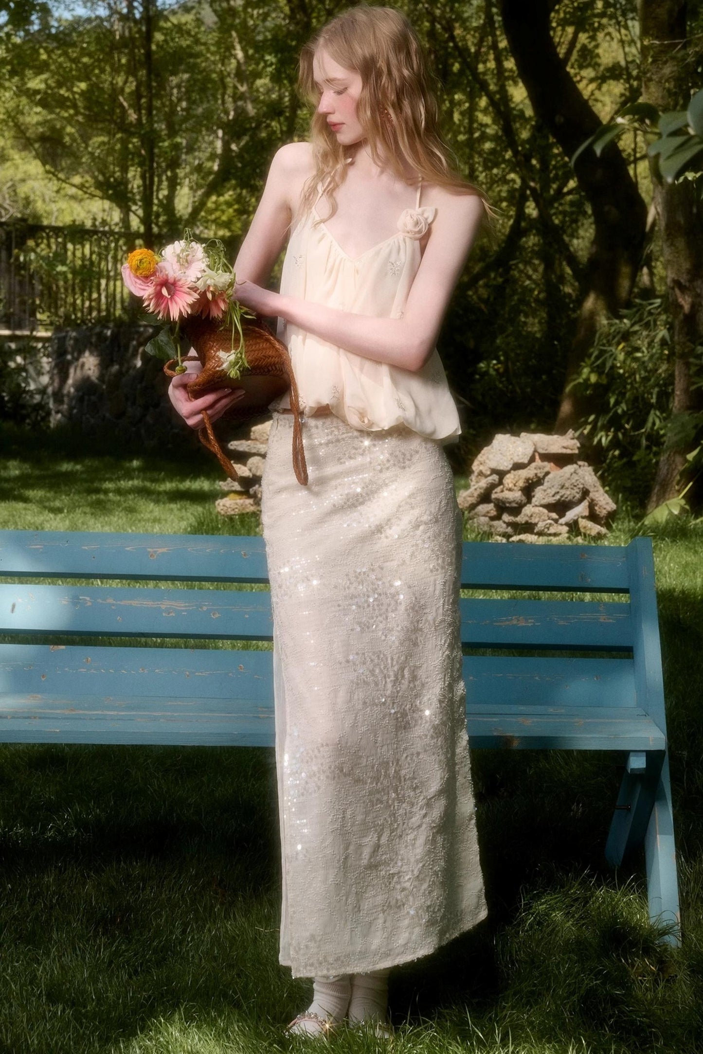 Elegant Starlit Top Skirt Set-Up