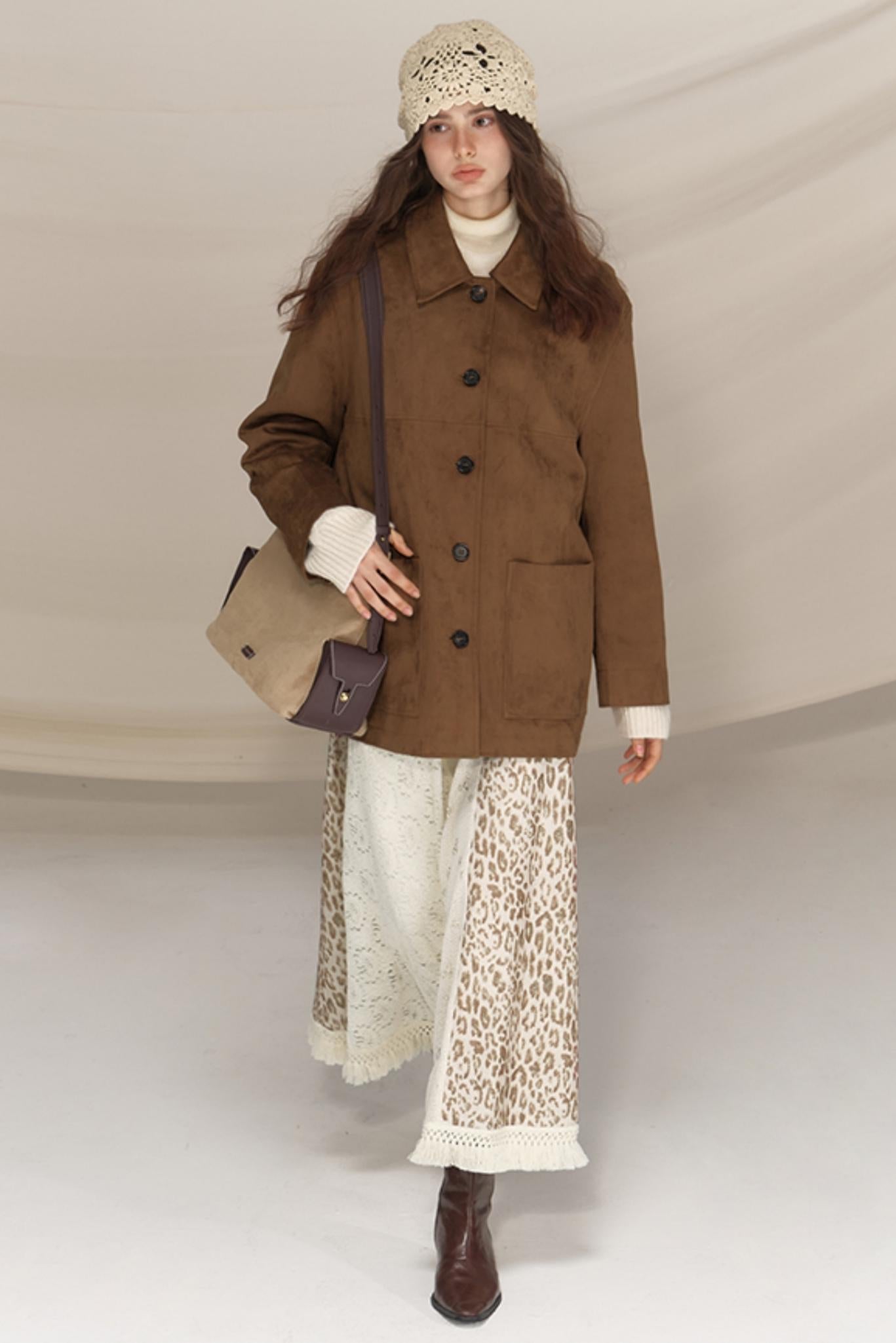 Beaded Silk Leopard Skirt