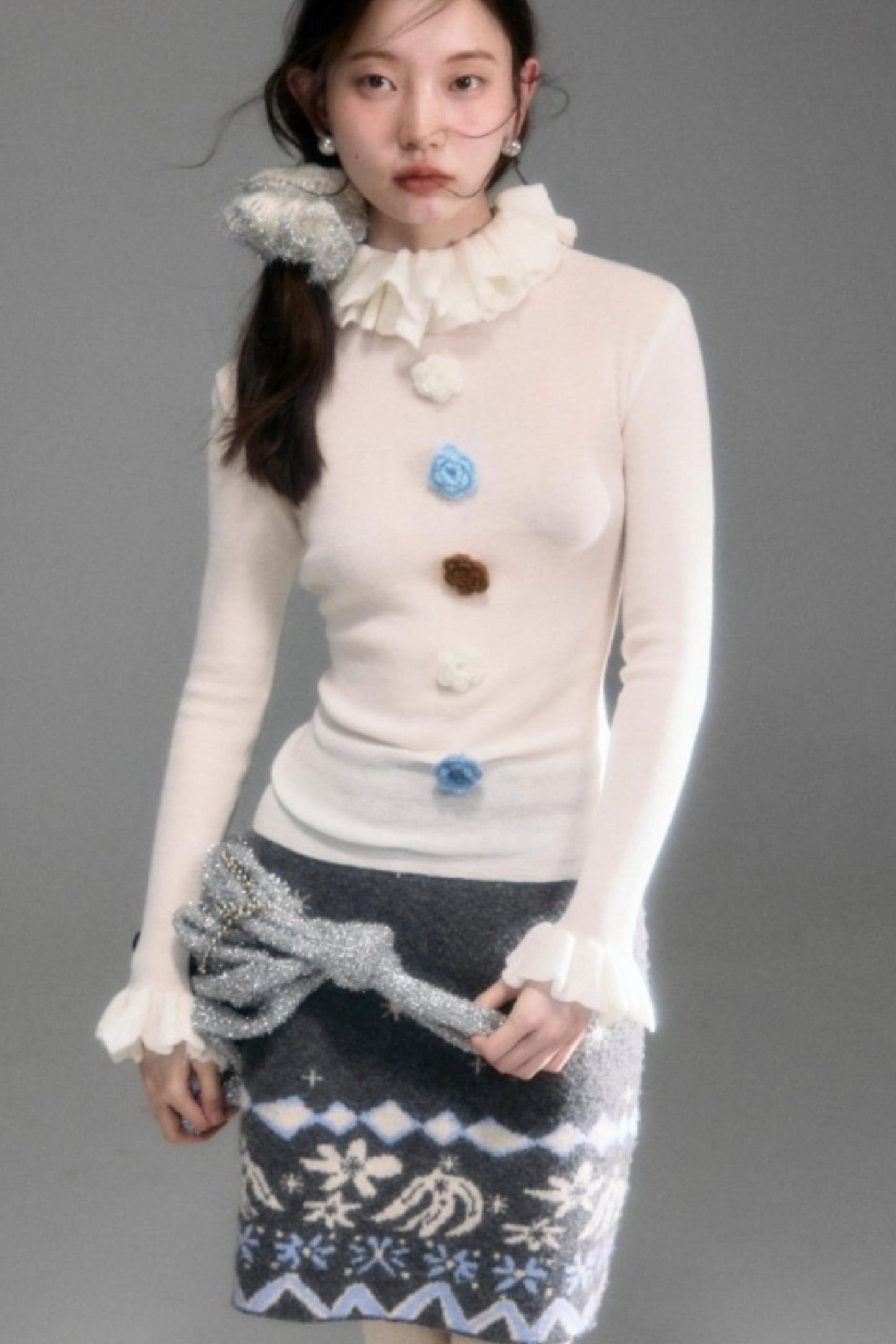 Snowflake Jacquard Cardigan Set-Up