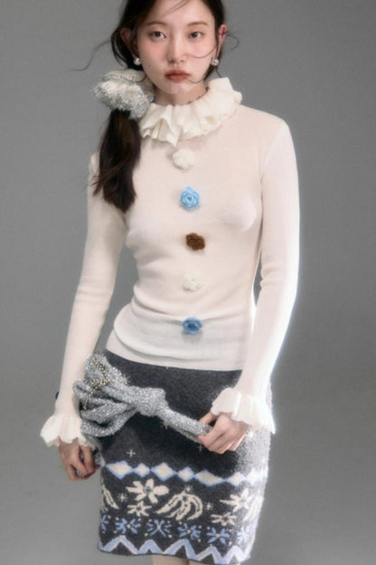 Snowflake Jacquard Cardigan Set-Up