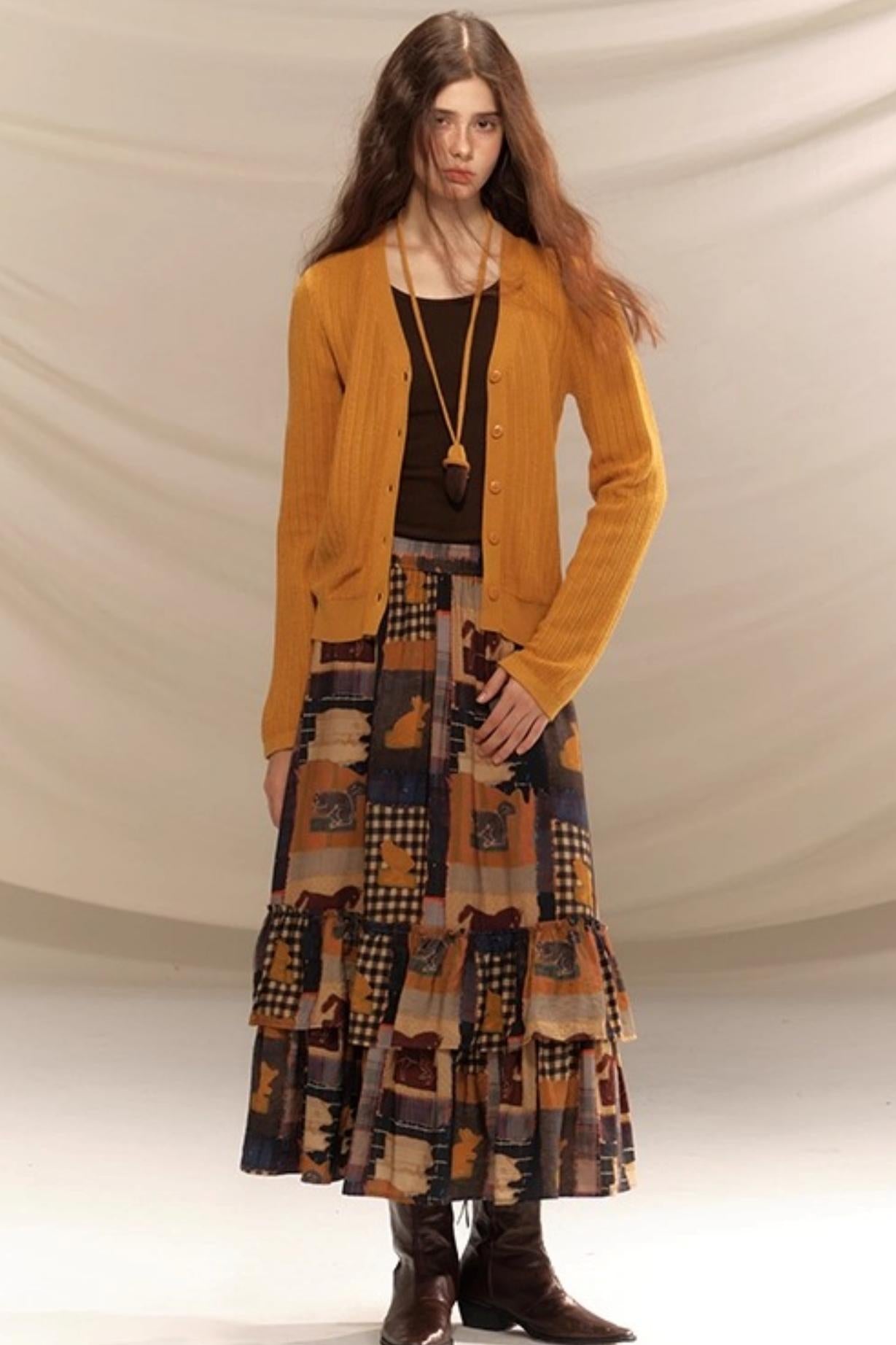 Vintage Pine Cone Sweater Skirt Set-Up