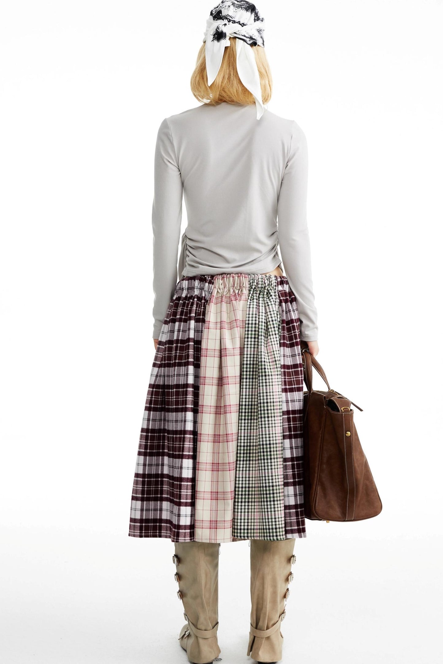 Pleated Panelled Skirt