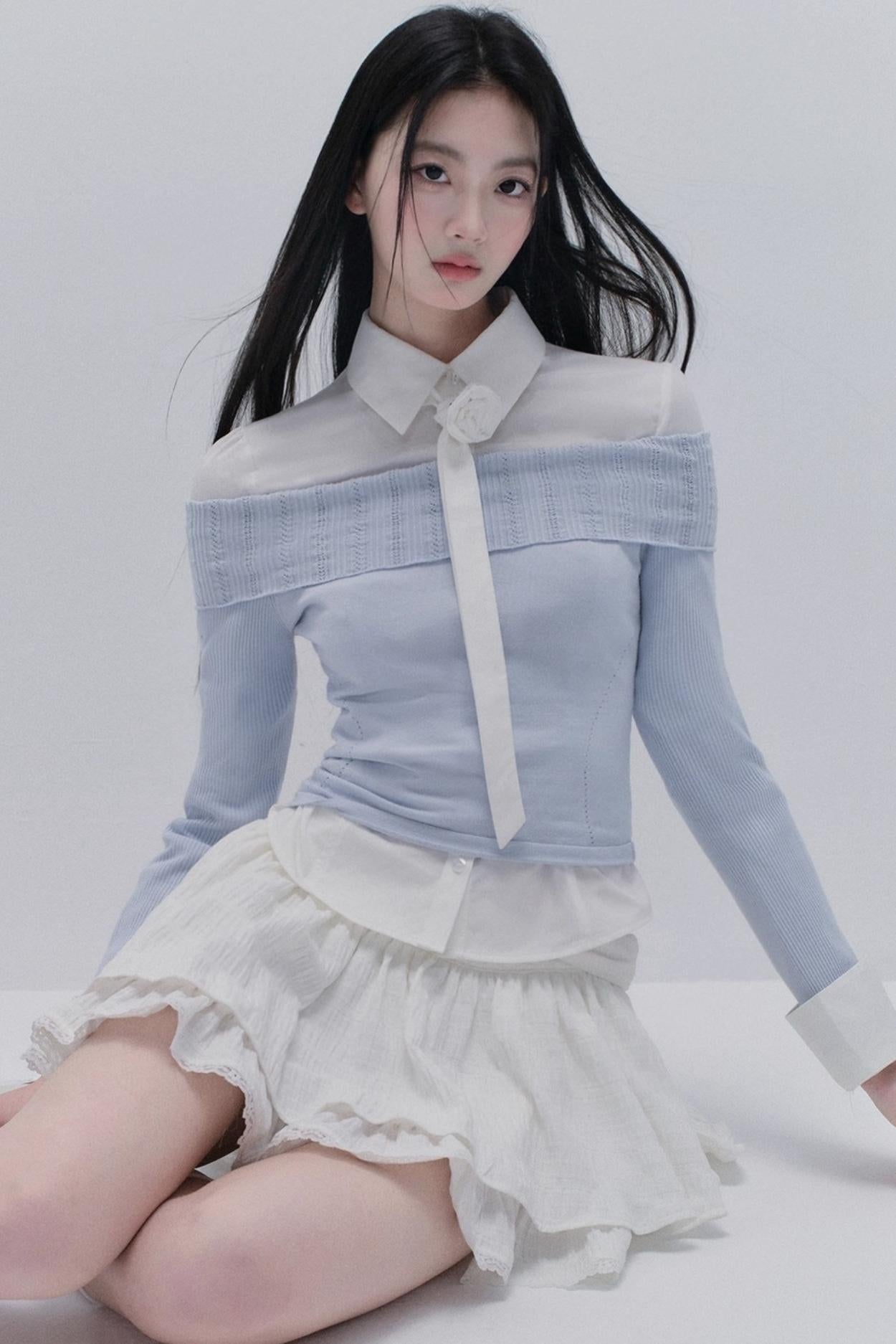 Slimming Knit One-Shoulder Top