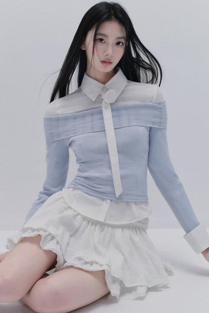 Slimming Knit One-Shoulder Top