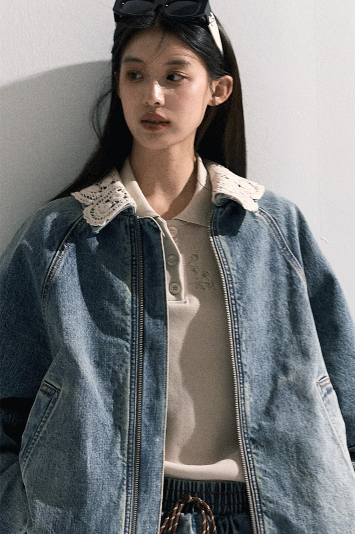 Vintage Crochet Denim Jacket Set-Up